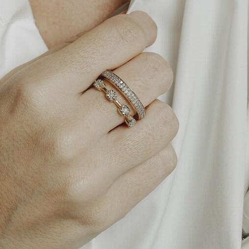 ANEL EM OURO AMARELO COM BRILHANTES 0,35 CTS ARO17