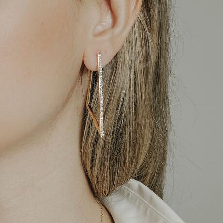 BRINCOS EM OURO AMARELO COM BRILHANTES 0,16 CTS