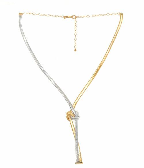 COLAR EM OURO AMARELO E OURO BRANCO