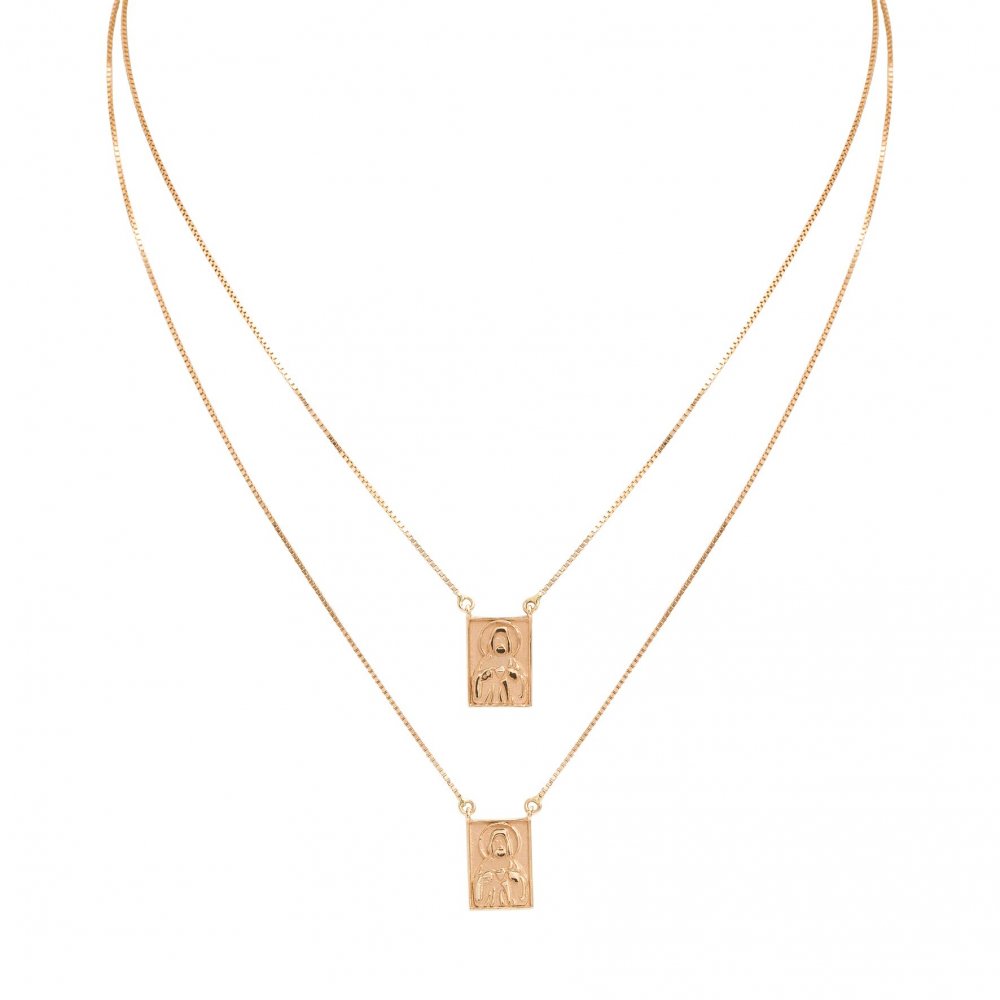 Escapulario em ouro rose