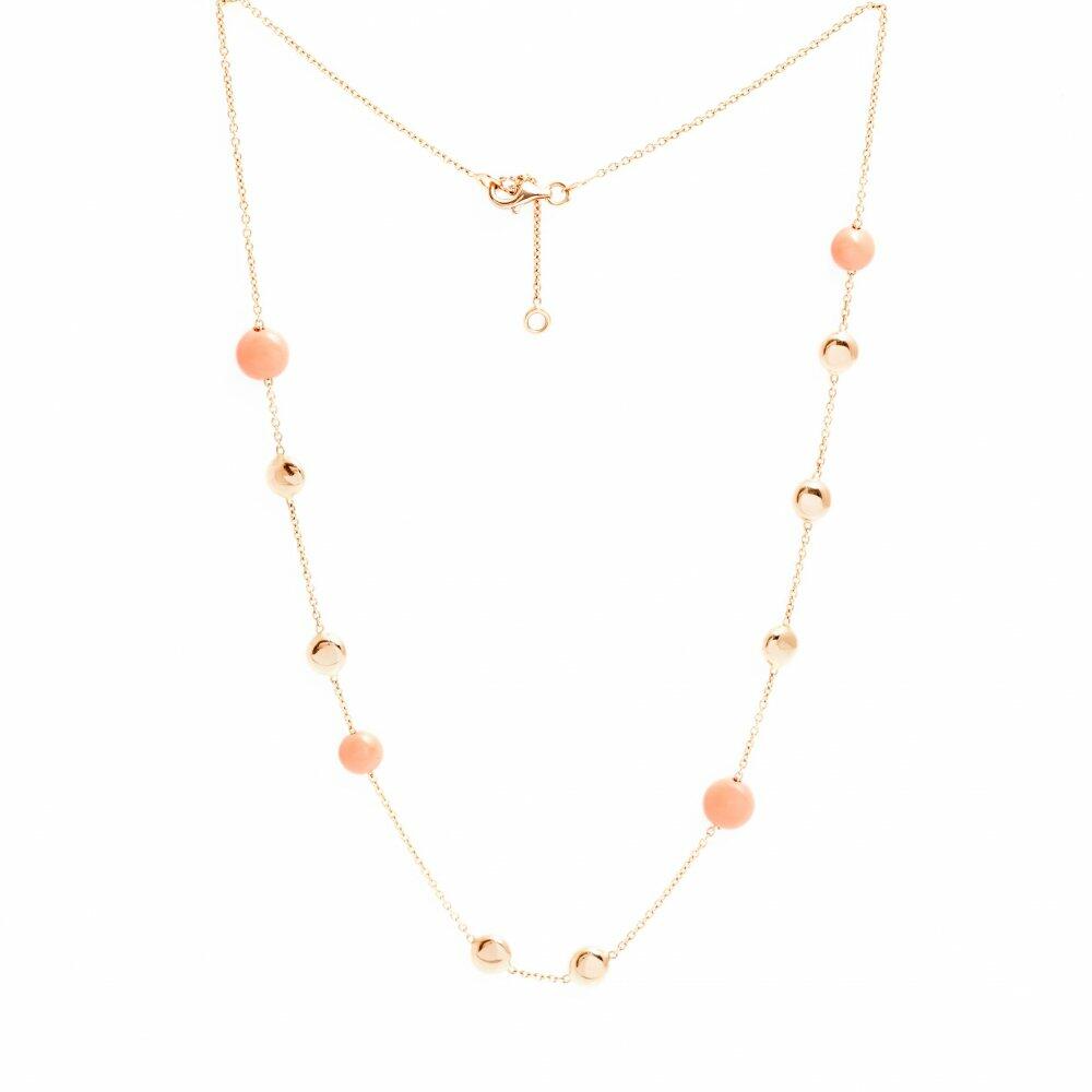 Corrente em ouro rose com corais