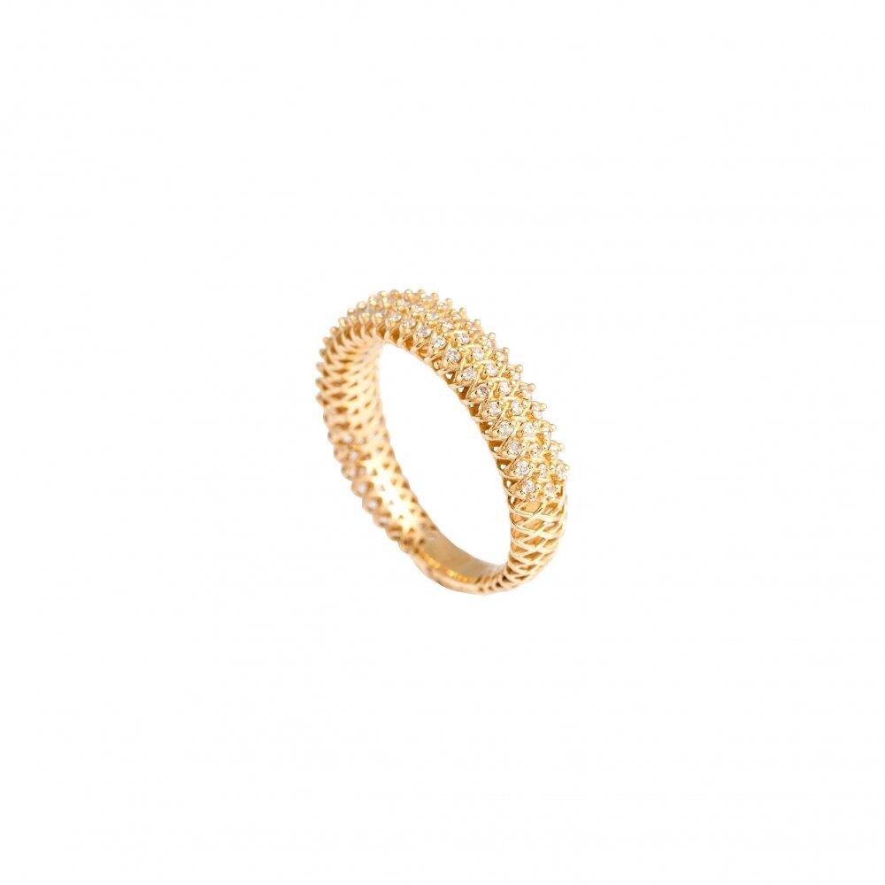 Anel em ouro amarelo com brilhantes 0.33ct