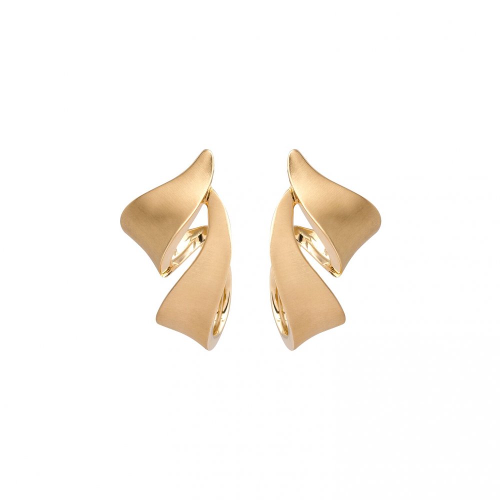 Brinco em ouro amarelo pontas fosco