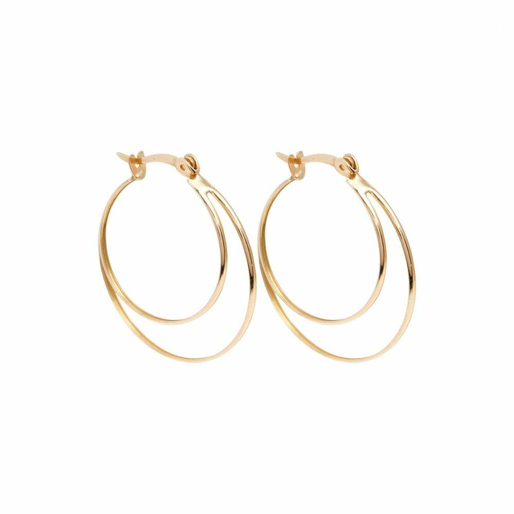 Brinco em ouro amarelo argola dupla