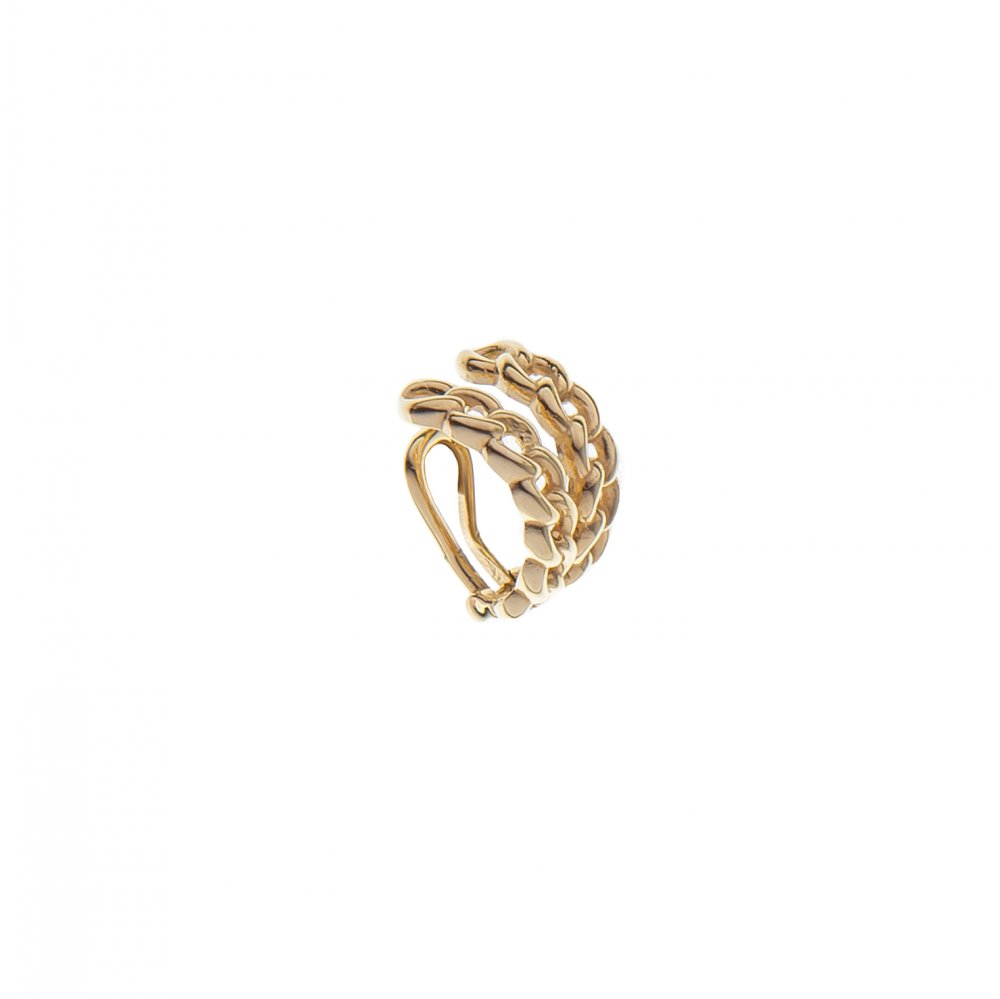 Piercing em ouro amarelo correntes