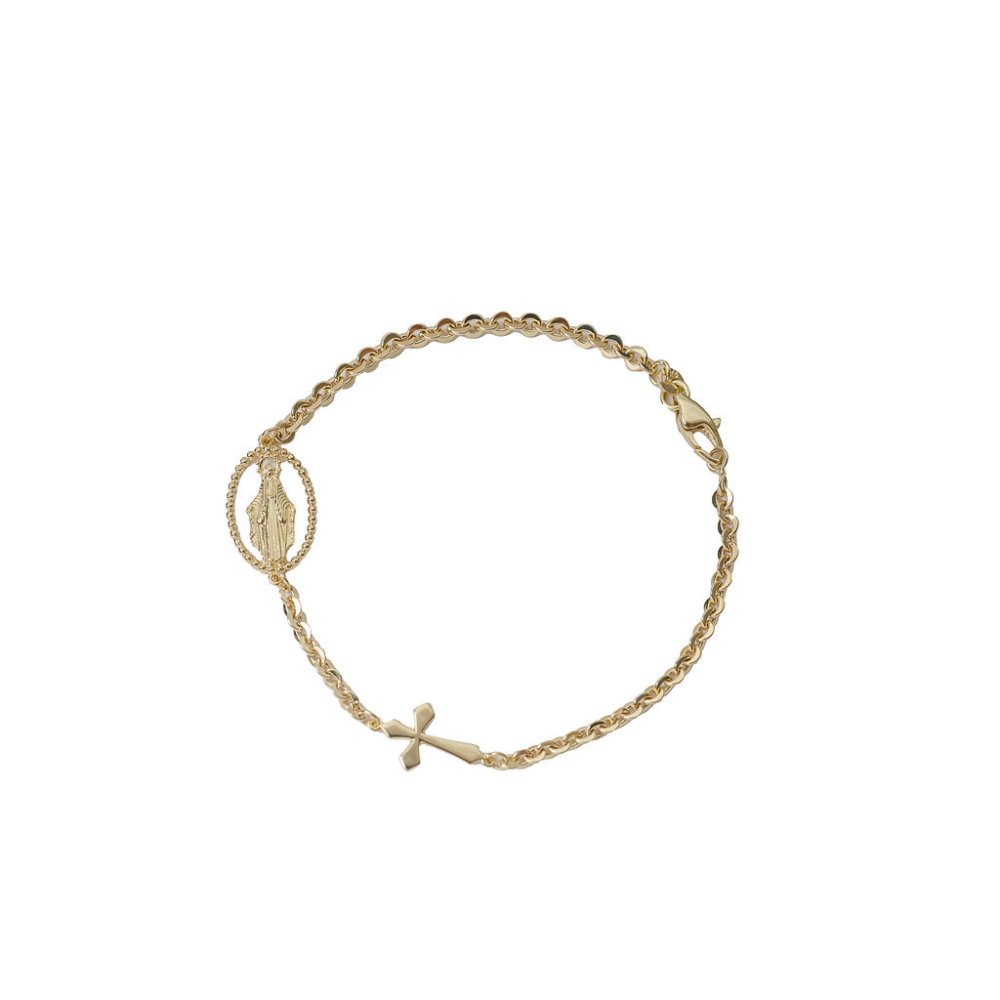 PULSEIRA EM OURO AMARELO NOSSA SENHORA DAS GRACAS